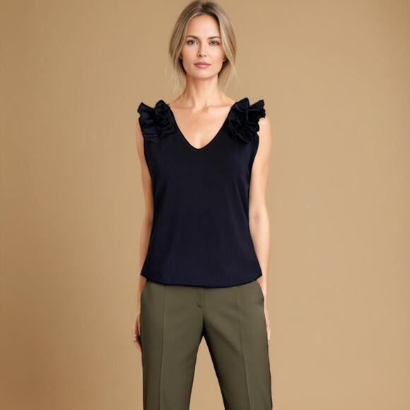 Soft Surroundings Ruffle Strap Tank Top - Picture 1 of 10